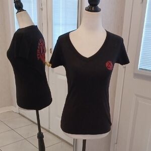 $4 Add-on Black V-Neck Tee